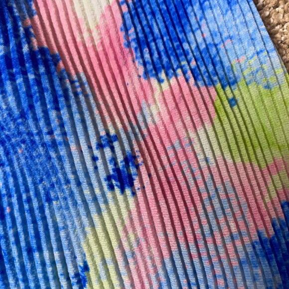 Niccy pants wide leg tie dyed look accordion elastic waist pull on trousers MD - Picture 4 of 9